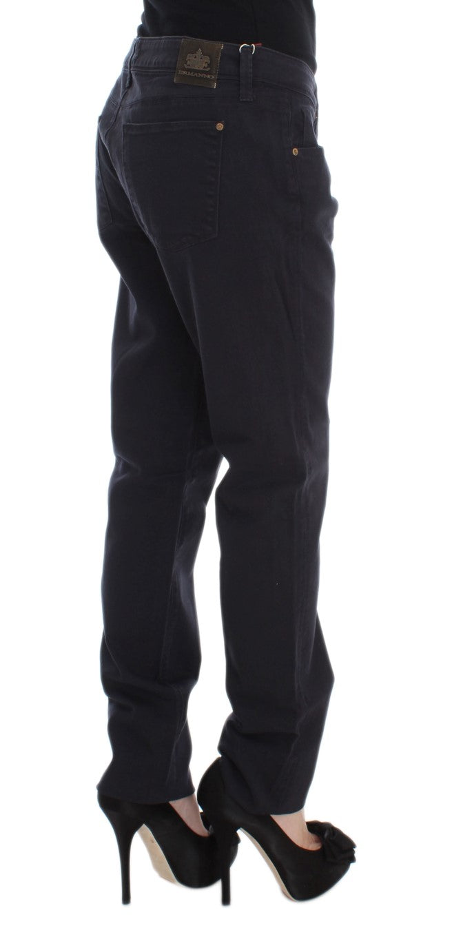 Blaue Baumwollmischung Casual Fit Hose