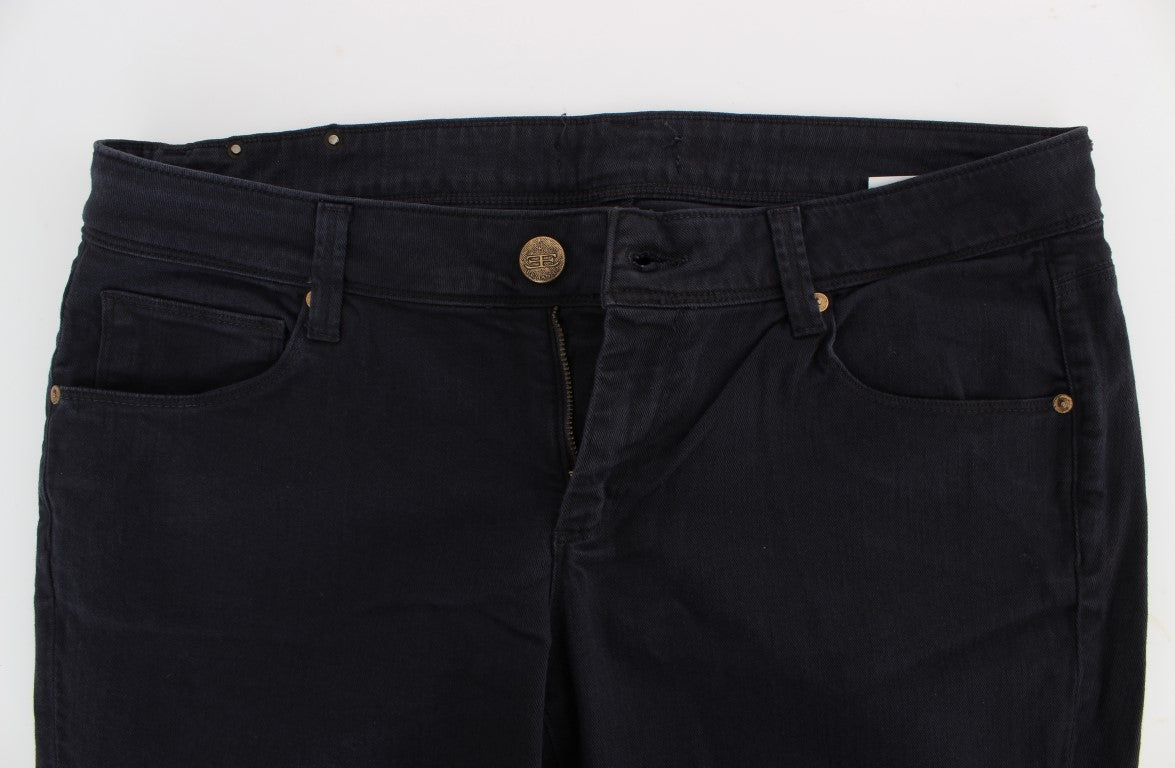 Blaue Baumwollmischung Casual Fit Hose