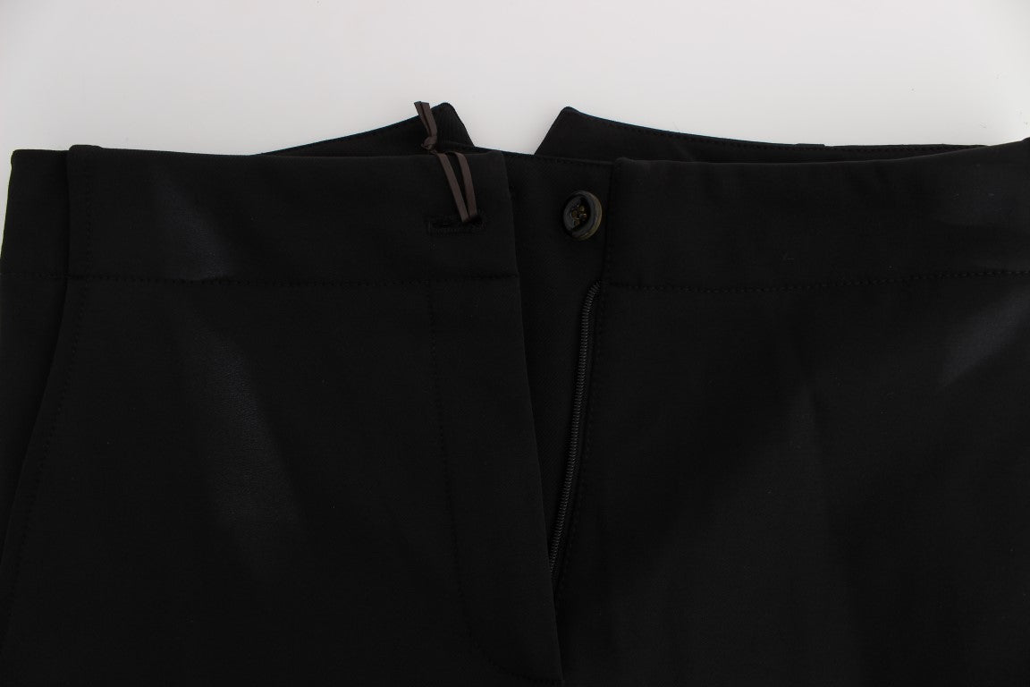 Schwarze Capri-Hose aus Baumwollmischung