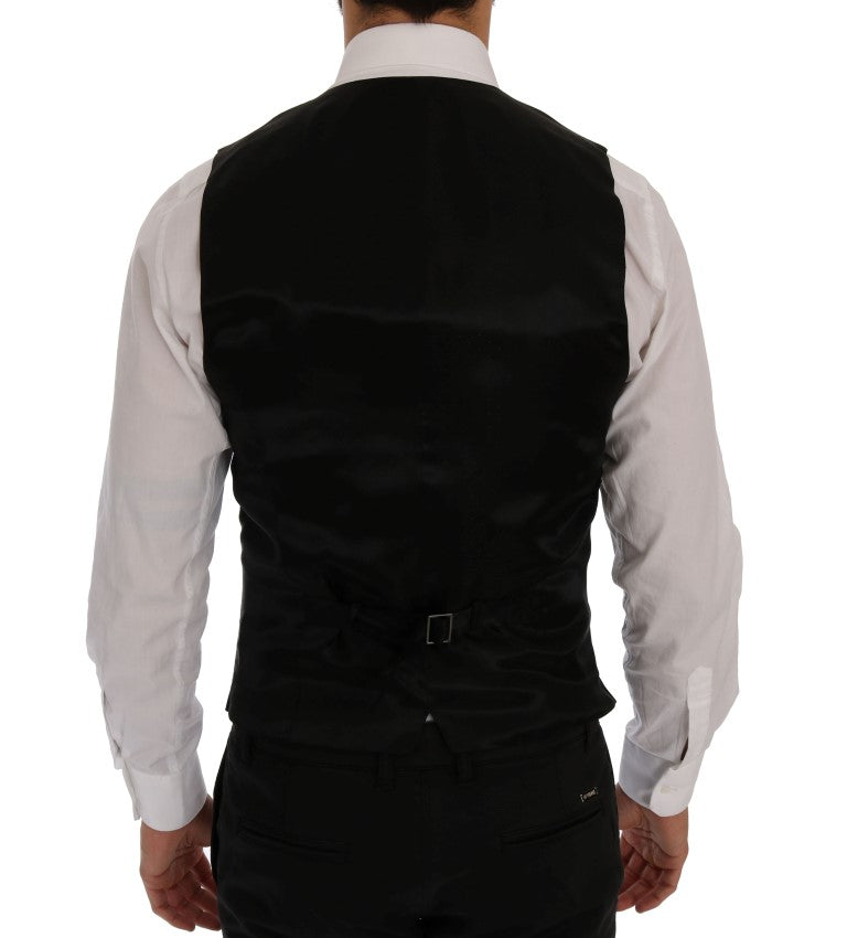 Elegantes blau-schwarzes Slim Fit Anzug Ensemble