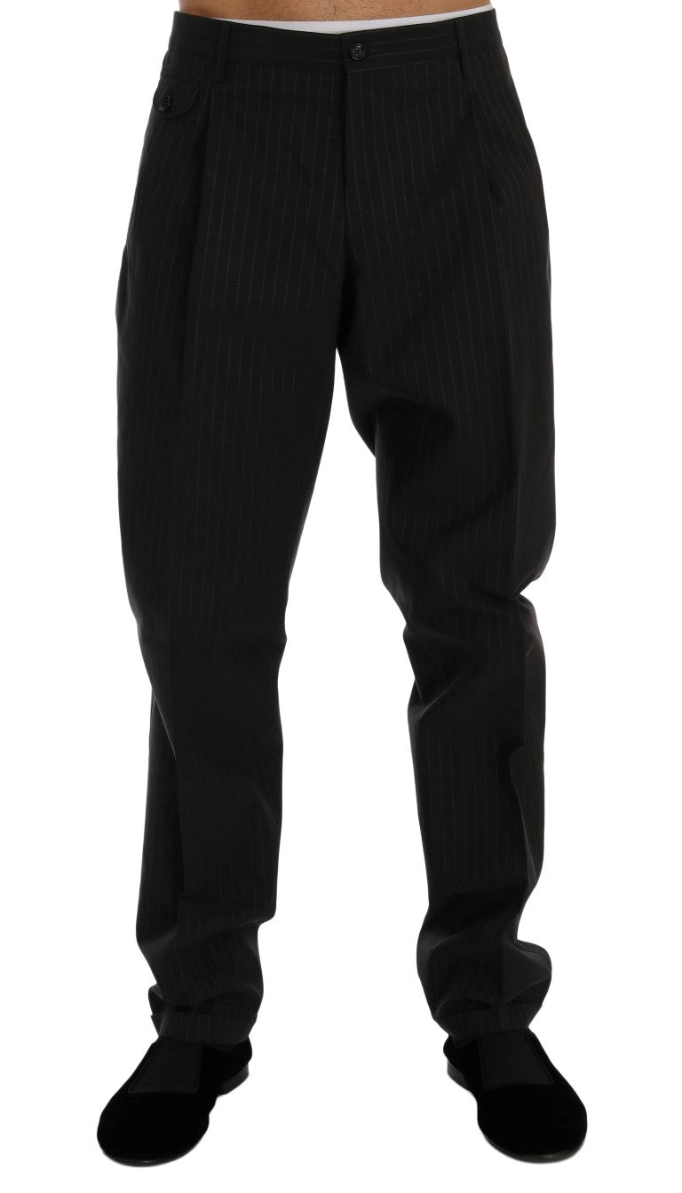Elegante gestreifte, gerade geschnittene Kleiderhosen