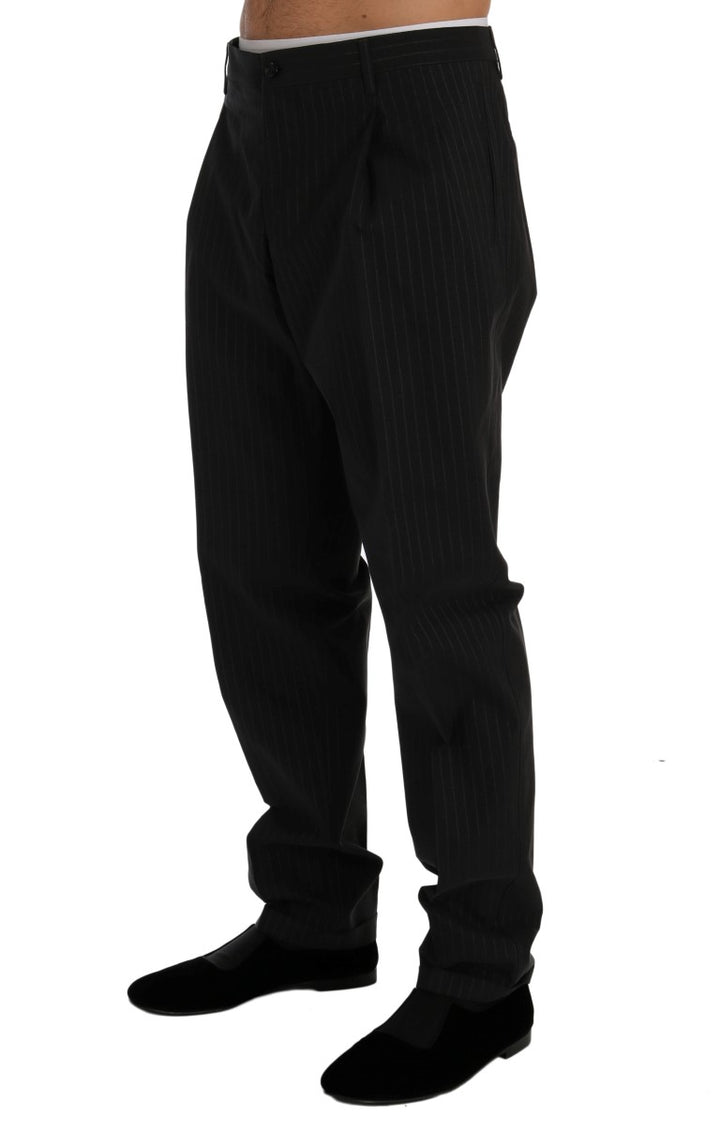 Elegante gestreifte, gerade geschnittene Kleiderhosen