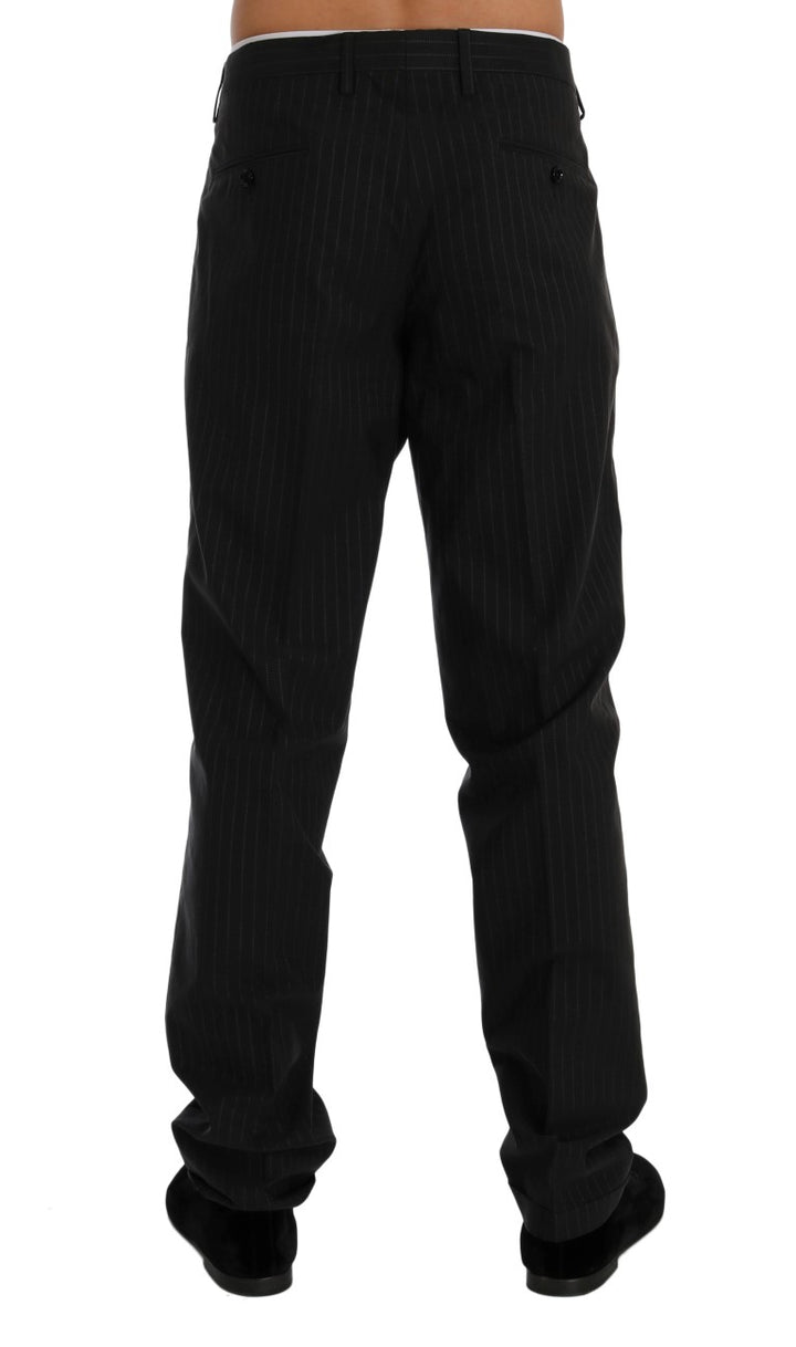 Elegante gestreifte, gerade geschnittene Kleiderhosen