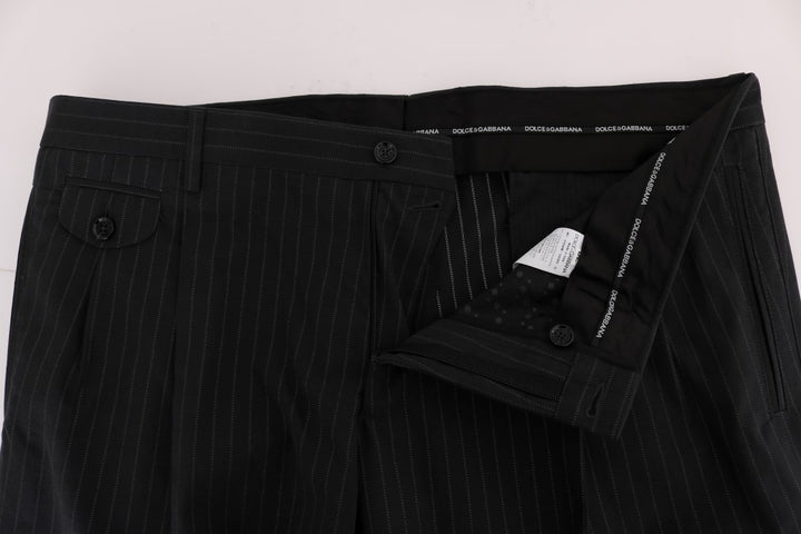 Elegante gestreifte, gerade geschnittene Kleiderhosen