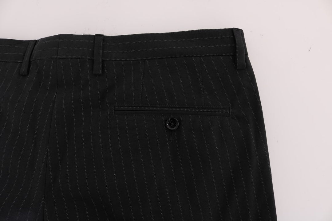 Elegante gestreifte, gerade geschnittene Kleiderhosen