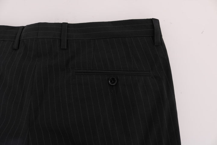 Elegante gestreifte, gerade geschnittene Kleiderhosen