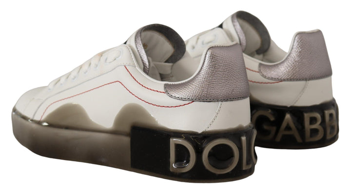 Dolce & Gabbana Elegante weiße Leder-Sneakers