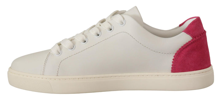 Dolce & Gabbana Elegante Low-Top-Sneakers aus weißem Leder