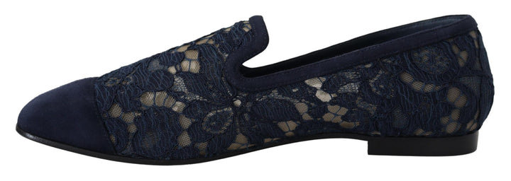 Dolce & Gabbana Elegante blaue Loafers Flats - Sommer Chic