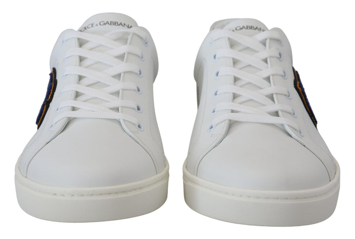 Dolce & Gabbana Elegante Herren-Sneakers aus weißem Leder