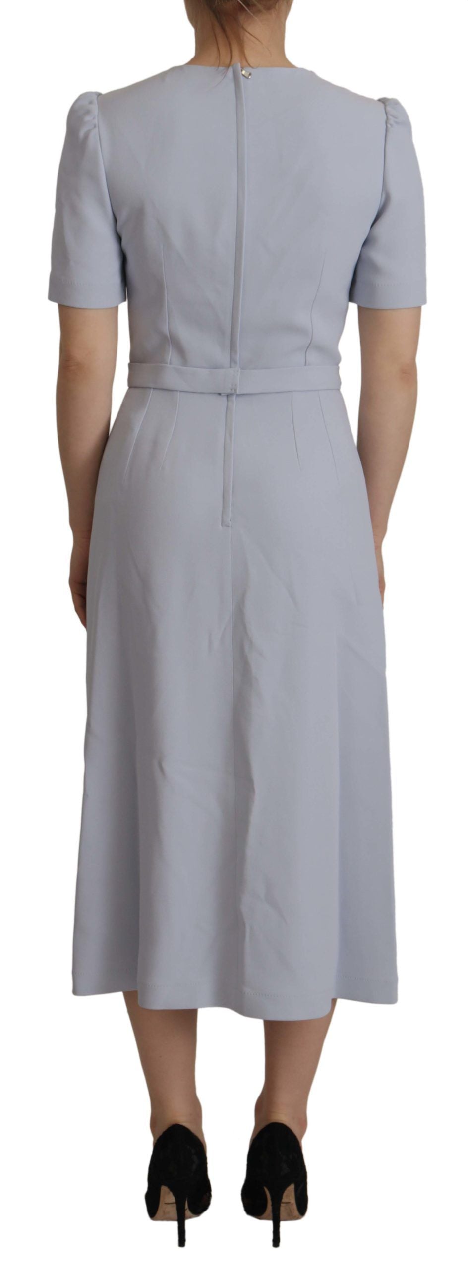 Elegant light blue A-line dress