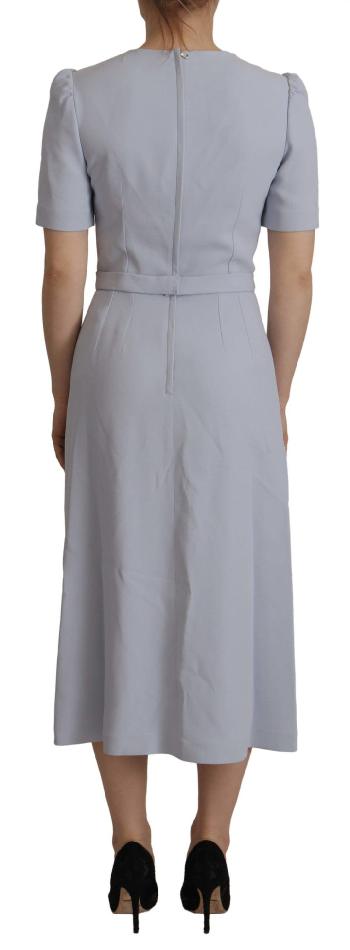 Elegant light blue A-line dress