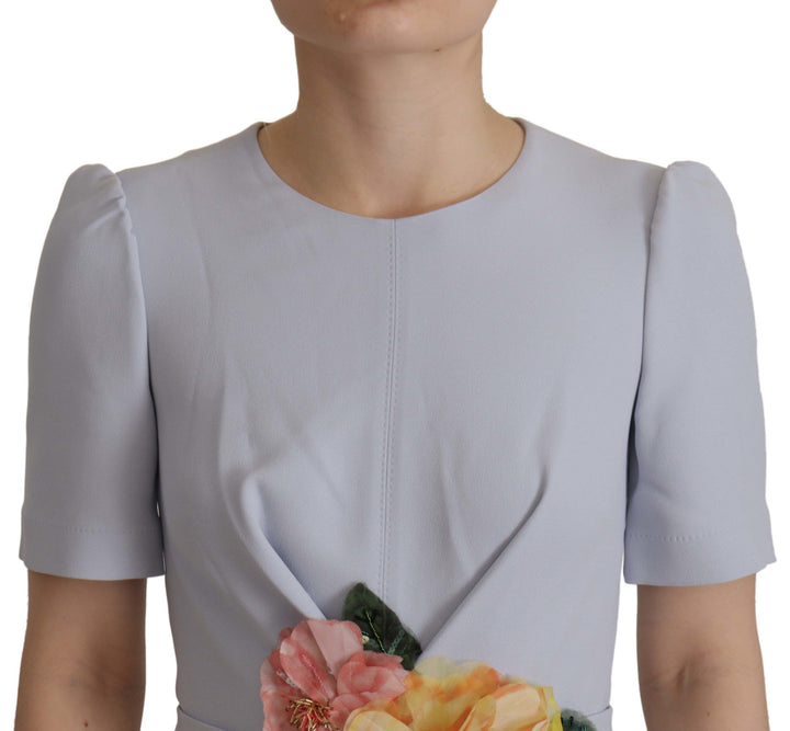 Elegant light blue A-line dress