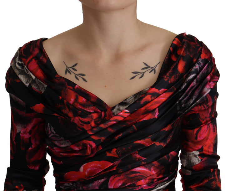 Elegant floral A-line sheath dress