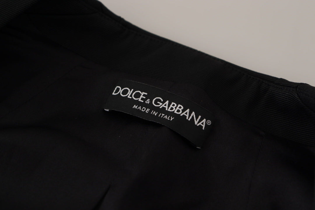 Simple black snap jacket with silk lining