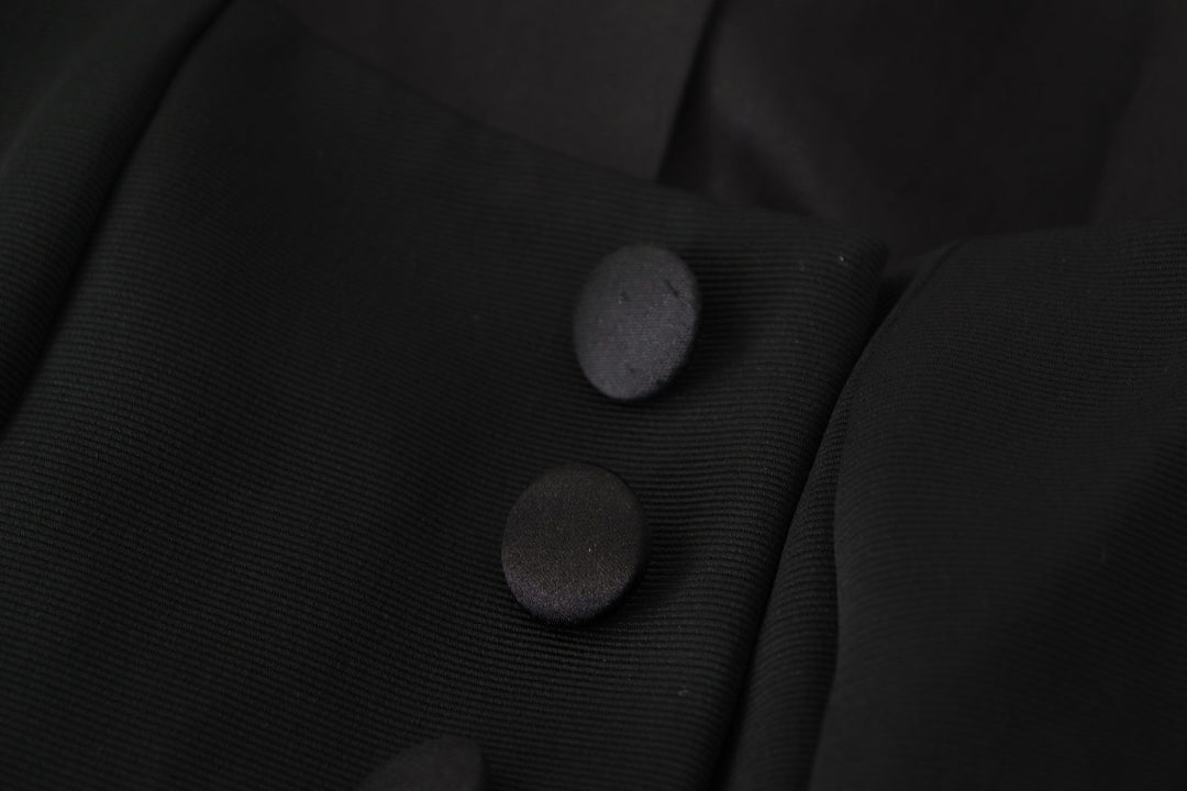 Simple black snap jacket with silk lining