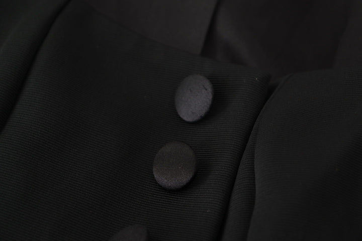 Simple black snap jacket with silk lining