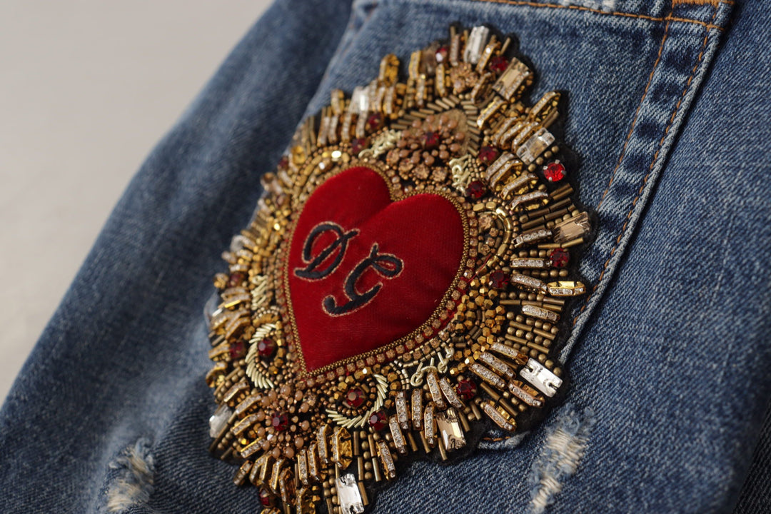 Chic boyfriend-cut jeans with a mid-waist made of denim