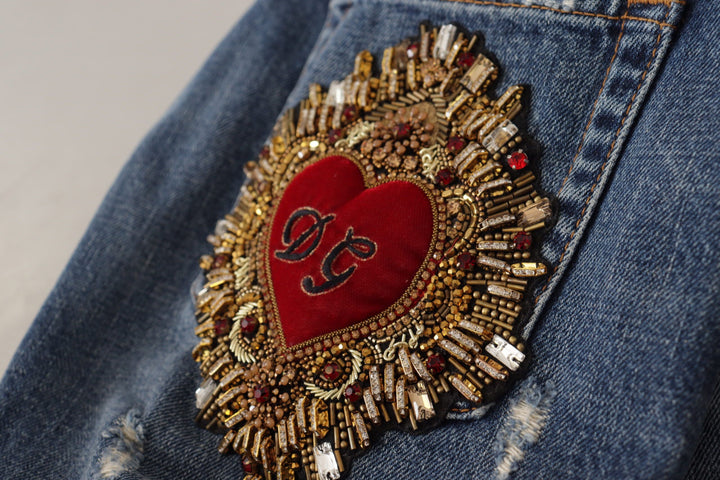 Chic boyfriend-cut jeans with a mid-waist made of denim
