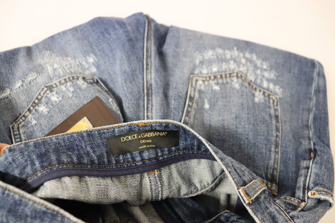 Skinny Denim Jeans mit hoher Taille - Chic Blue Washed