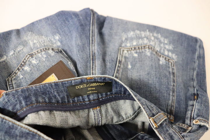 Skinny Denim Jeans mit hoher Taille - Chic Blue Washed