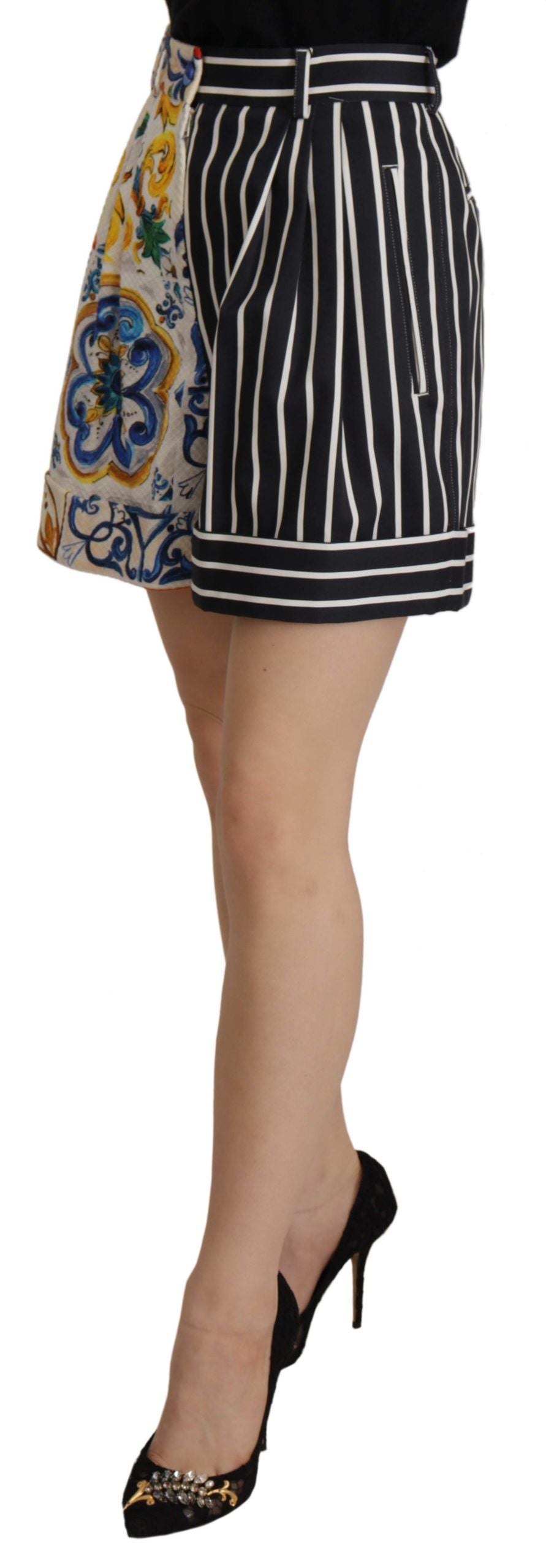 Majolika designer high-waisted Bermuda shorts