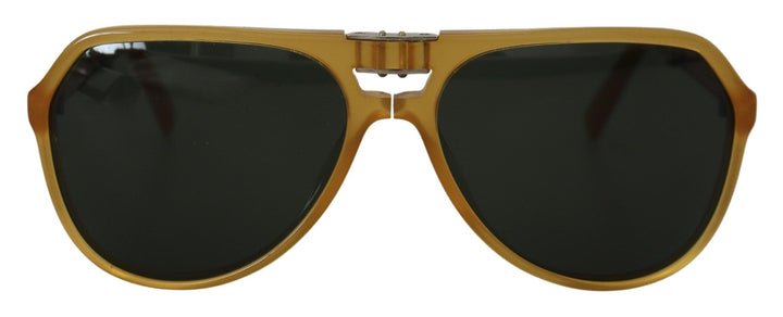 Gelbe Acetat-Sonnenbrille mit schwarzen Gläsern DG4196
