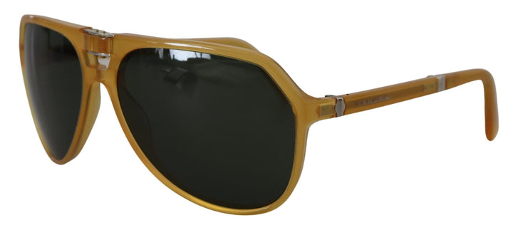 Gelbe Acetat-Sonnenbrille mit schwarzen Gläsern DG4196