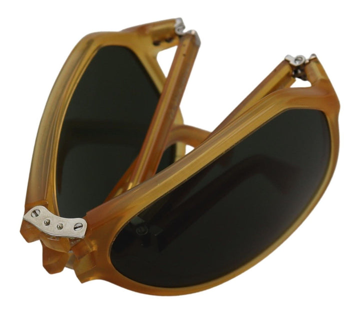 Gelbe Acetat-Sonnenbrille mit schwarzen Gläsern DG4196