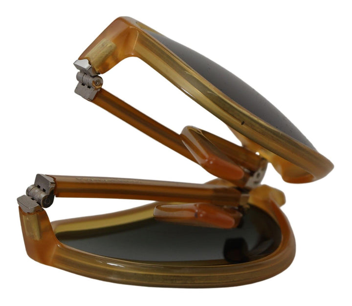 Gelbe Acetat-Sonnenbrille mit schwarzen Gläsern DG4196