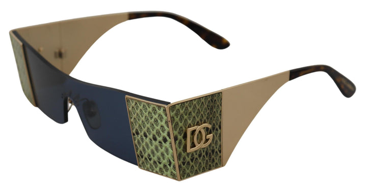 Gold Metall Rechteckige Sonnenbrille DG2263 Sonnenbrille