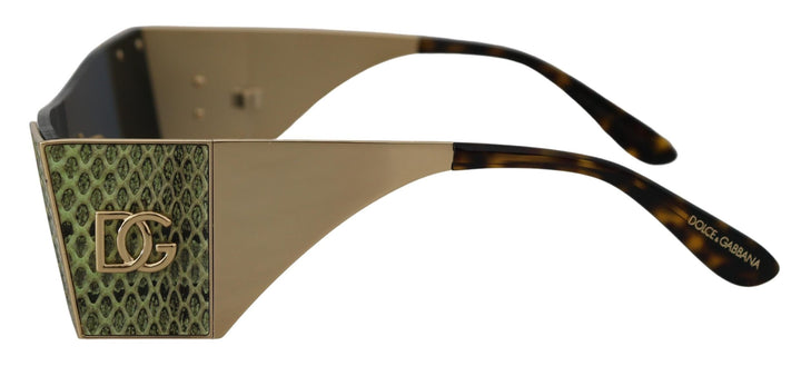 Gold Metall Rechteckige Sonnenbrille DG2263 Sonnenbrille