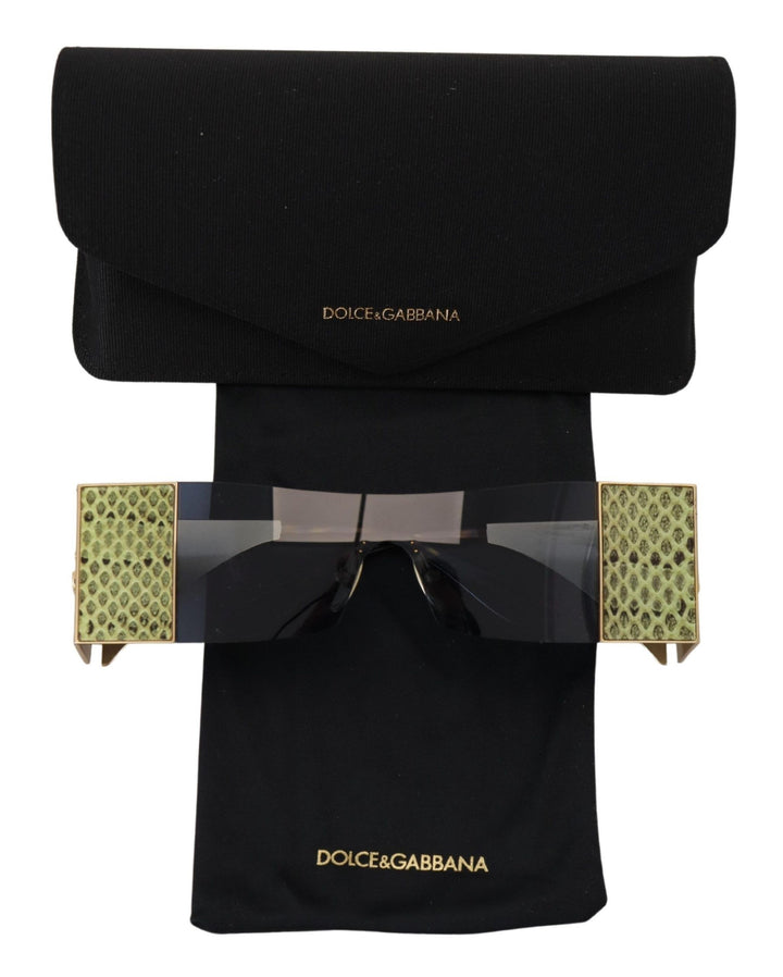 Gold Metall Rechteckige Sonnenbrille DG2263 Sonnenbrille