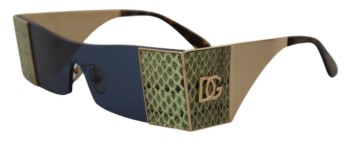 Gold Metall Rechteckige Sonnenbrille DG2263 Sonnenbrille