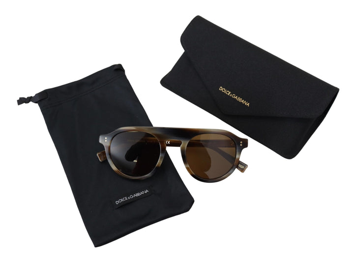 Ovale Vollrandbrille in brauner Schildpattfarbe DG4306 Sonnenbrille