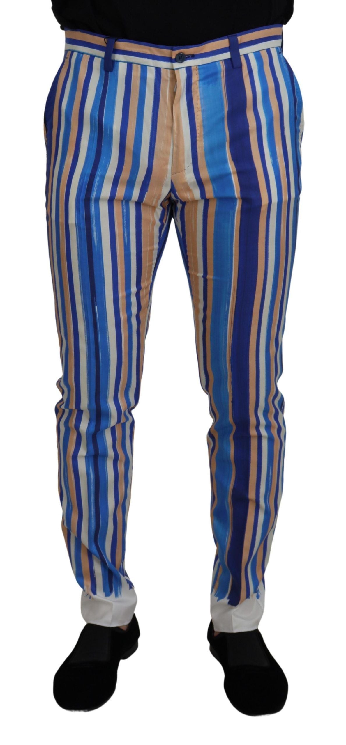 Slim fit striped chinos