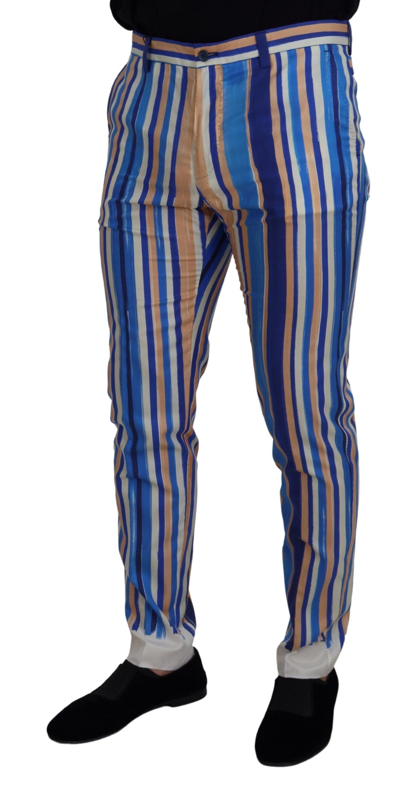 Slim fit striped chinos