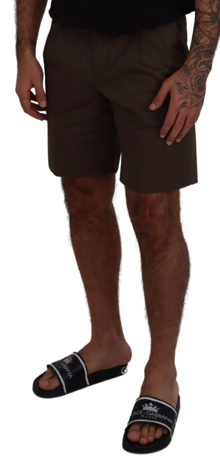 Dolce & Gabbana Elegante grüne Chino-Shorts aus Baumwolle