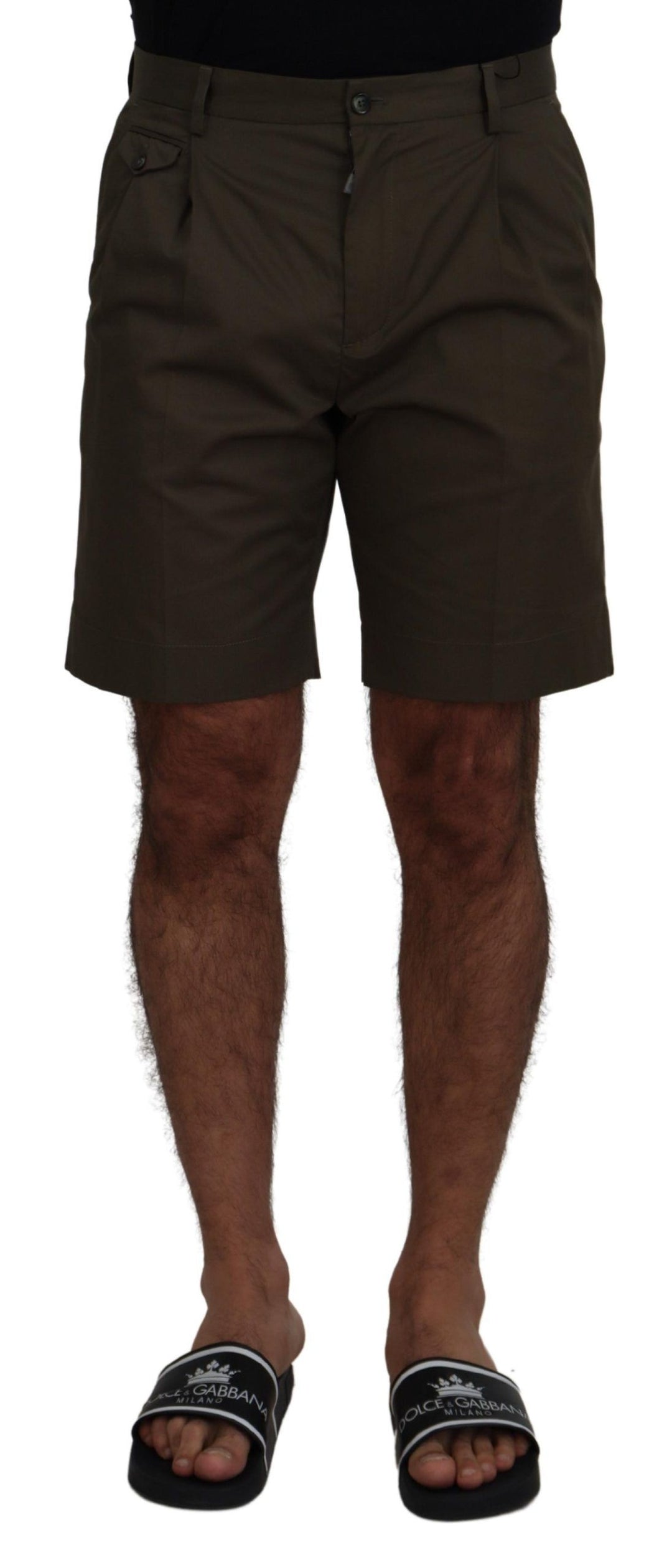 Dolce & Gabbana Elegante grüne Chino-Shorts aus Baumwolle