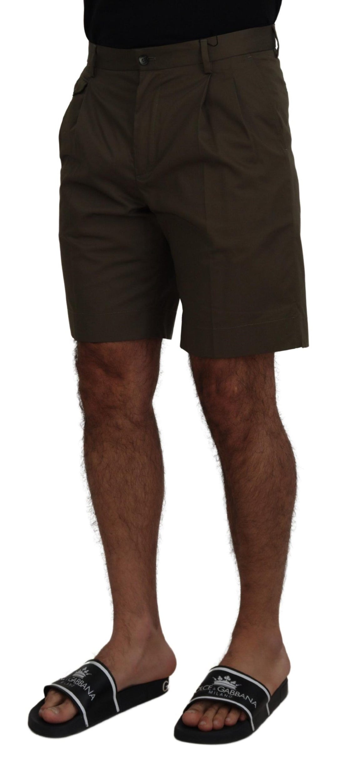 Dolce & Gabbana Elegante grüne Chino-Shorts aus Baumwolle