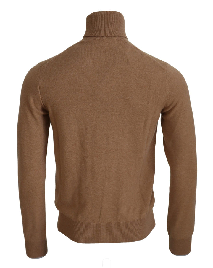 Beige cashmere turtleneck sweater