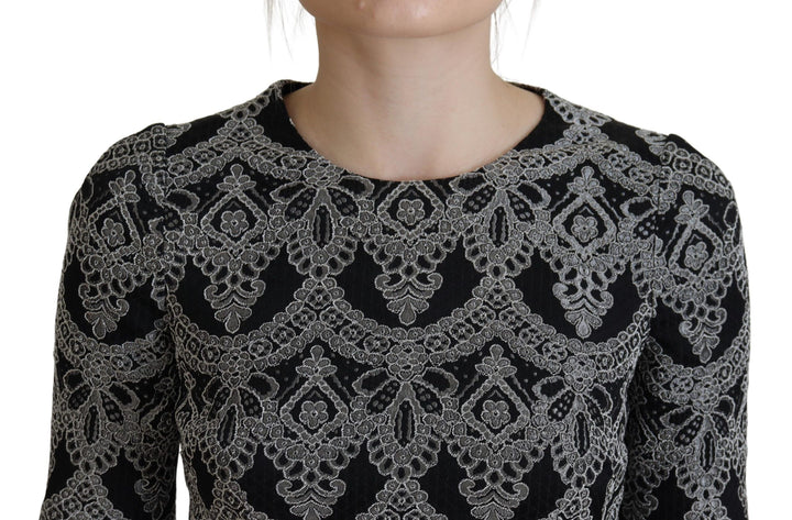 Elegant jacquard bodycon shift dress