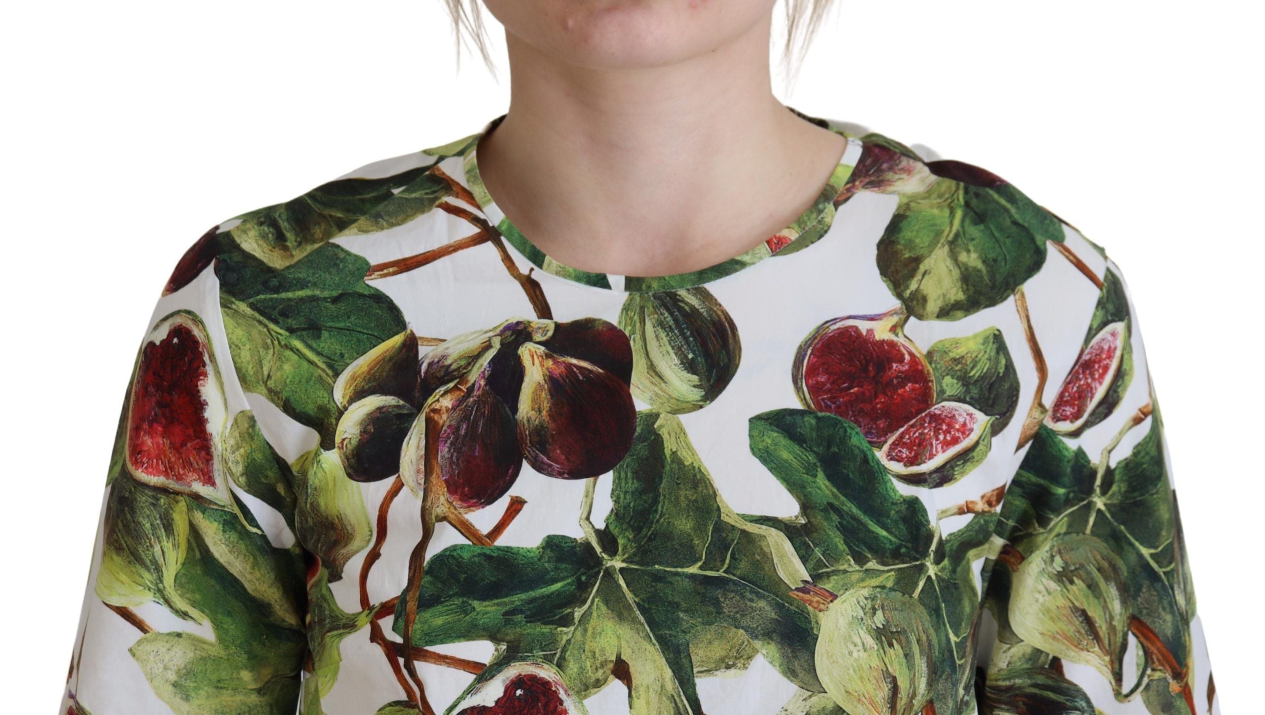 Chic multicolor fig print cotton top