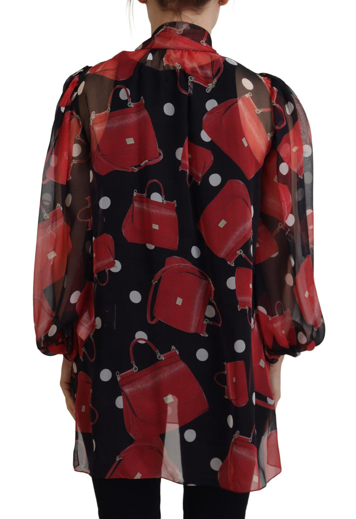 Seidenbluse mit sizilianischem Print - Luxuriös und schick