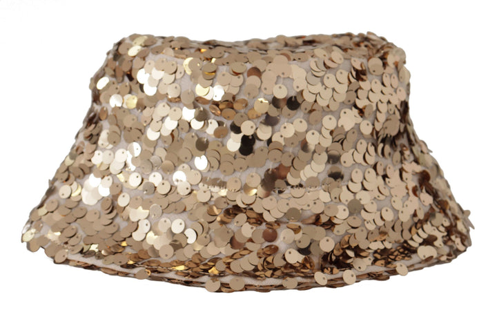 Elegant gold bucket hat with sequins