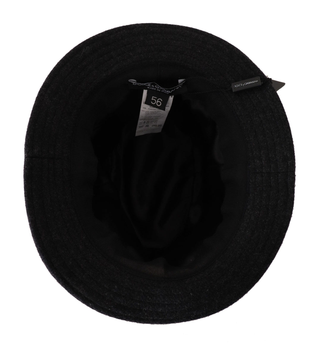 Elegant grey trilby hat made of wool and cashmere