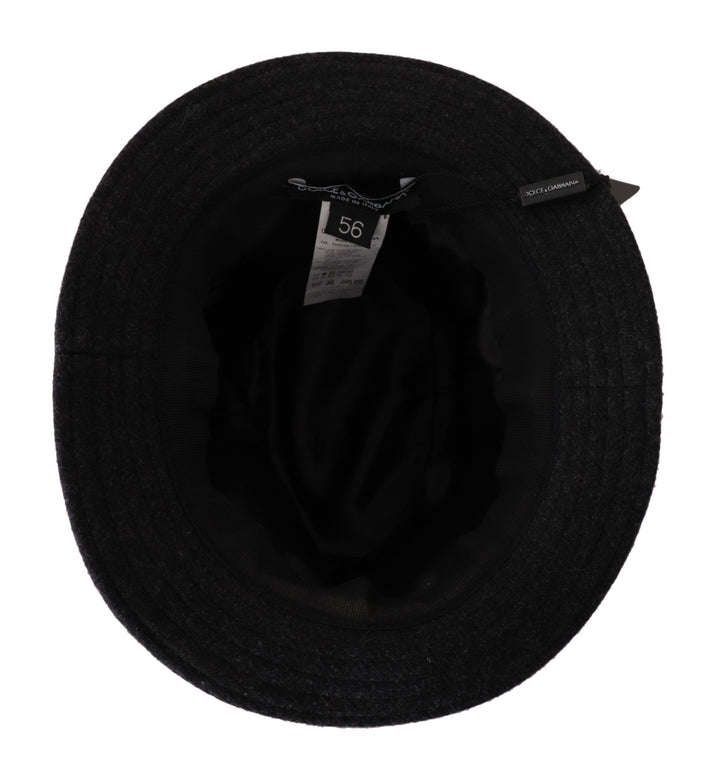 Elegant grey trilby hat made of wool and cashmere