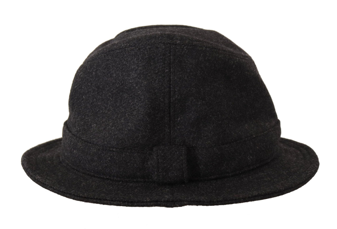Elegant grey trilby hat made of wool and cashmere