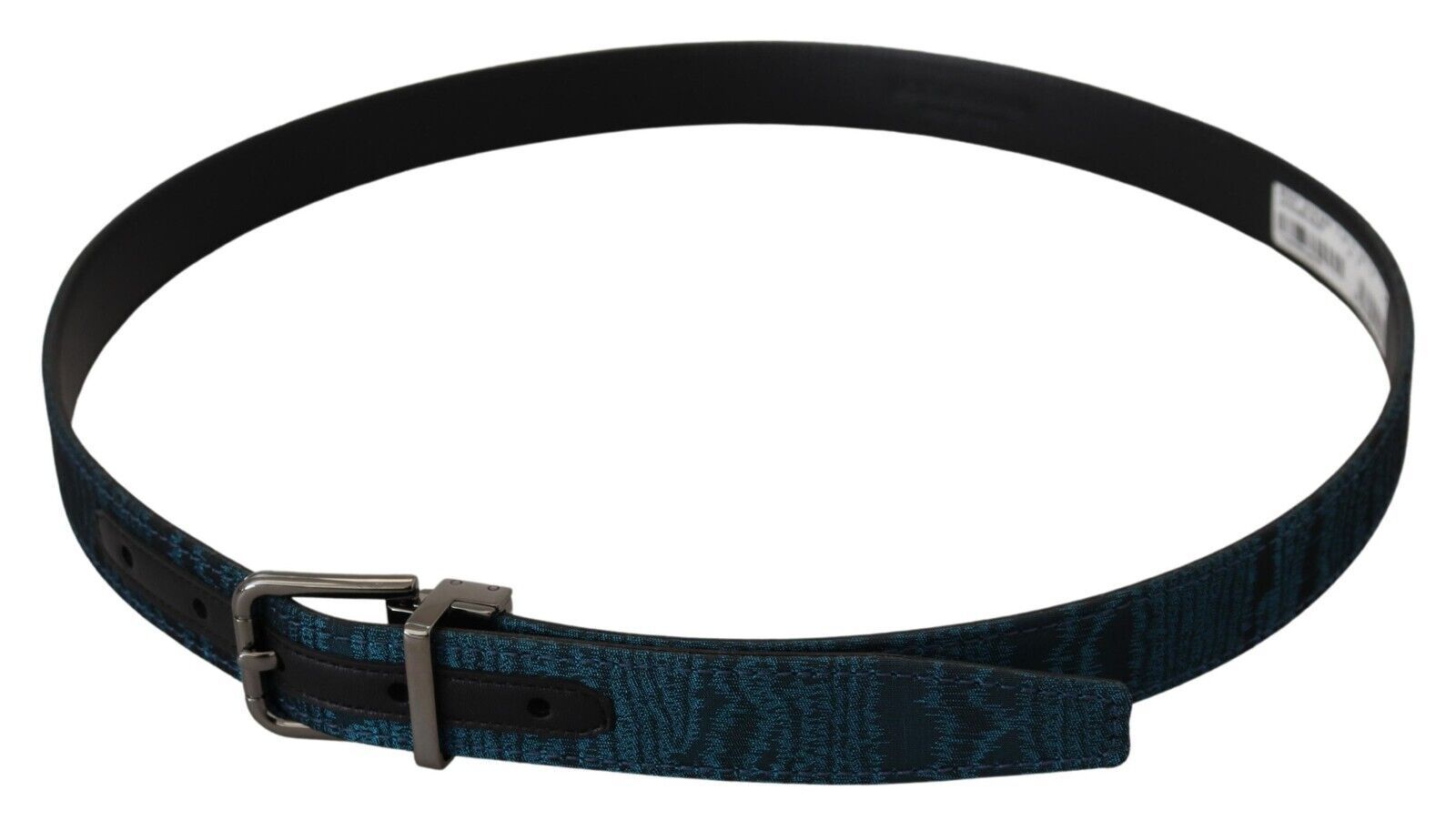 Elegant blue jacquard designer belt