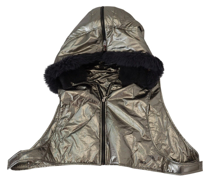 Silberner Pelz Ganzer Kopf Wrap Männer Capello Nylon Hut